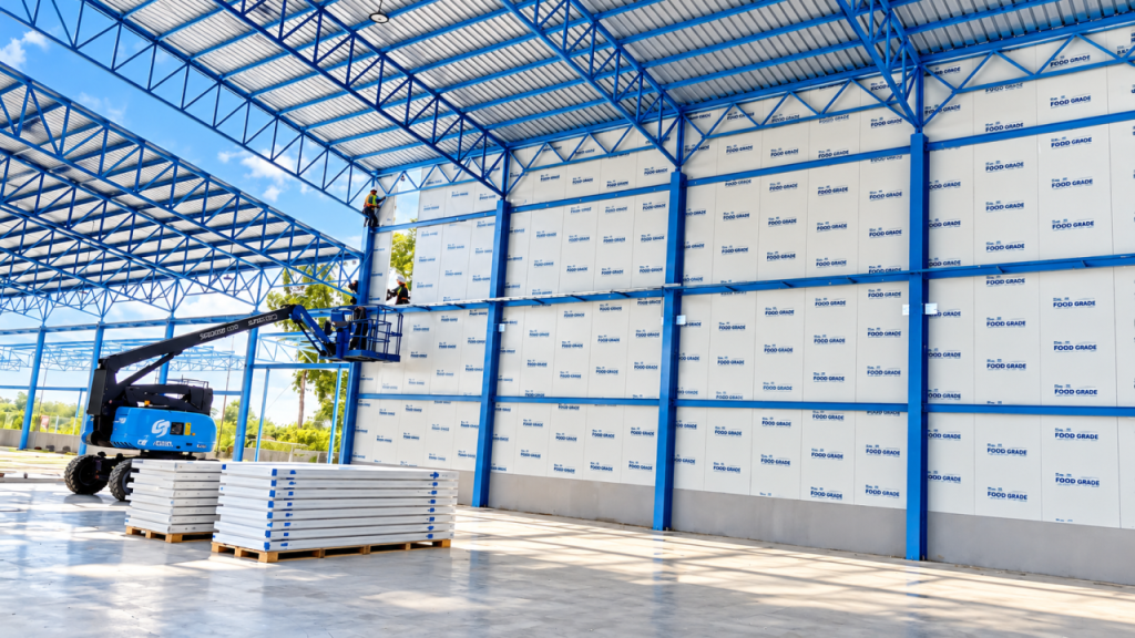 การติดตั้งผนัง EPS แบบ Sandwich Panel